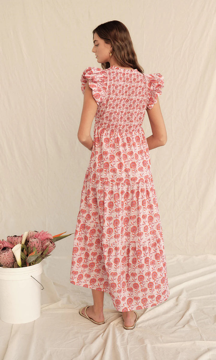 Almina Dress in Poppy Patch Batik