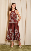 Alyona Bohemia Scallop Eyelet Midi Dress