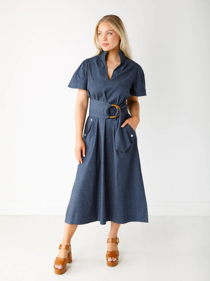 Gretchen Dress in Stretch Denim