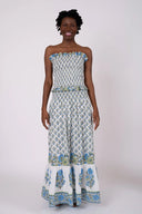 Strapless Bandeau Top | Bleu/Thyme Vintage Poppy