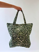 Remnant Collection Green Zebra Tote Bag