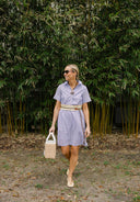 Banks Dress in Driftwood Blue Stripe