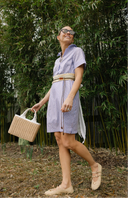 Banks Dress in Driftwood Blue Stripe