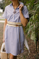 Banks Dress in Driftwood Blue Stripe