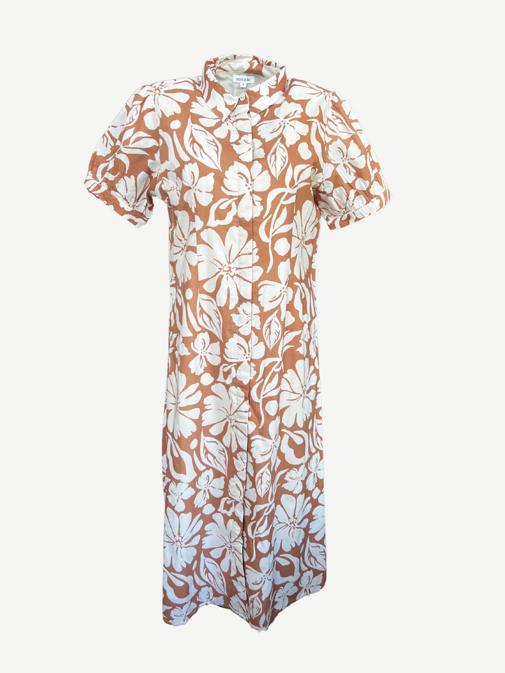 SAMPLE | The Kris Dress | Big Tan Flower Power  | Small