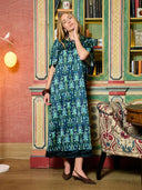 Georgia Dress in Peacock Navy