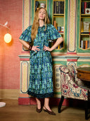 Georgia Dress in Peacock Navy