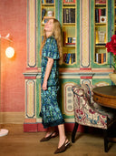 Georgia Dress in Peacock Navy