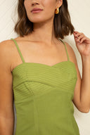 Carlie Midi Dress in Green Lace