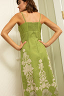 Carlie Midi Dress in Green Lace