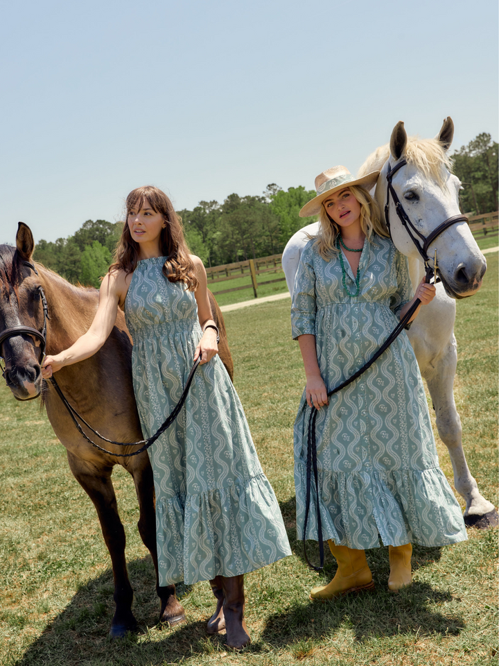 The Christie Dress | Sage Virginia Stripe