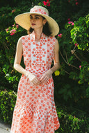 Sleeveless SUE SARTOR Flounce | Pink / Coral Scallop Shell