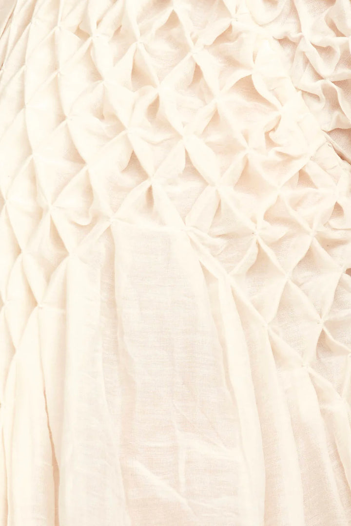 Ynez Hand Smocked Blouse in Cream