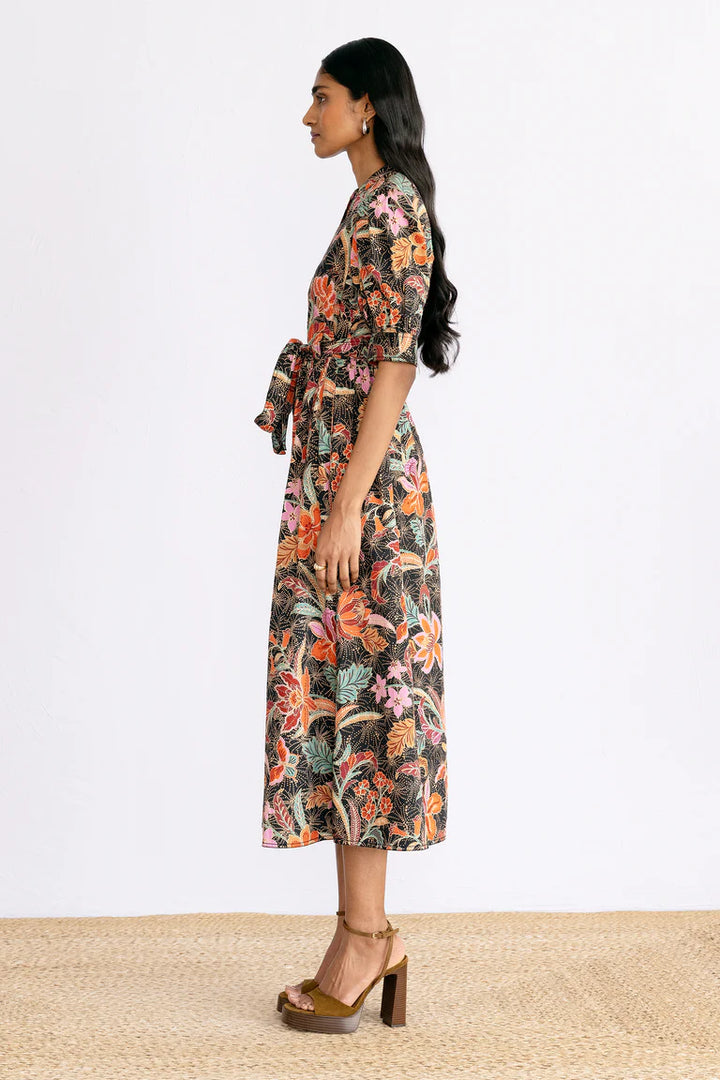 Daffodil Dress in Bali Floral Syrah