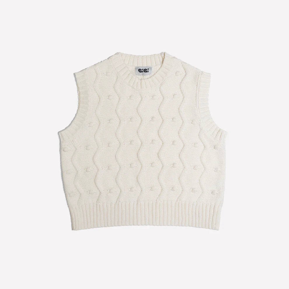 Bubble Vest in Ivory