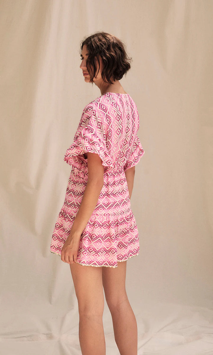 Deena Mini Dress in Tile Jacquard