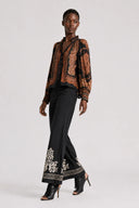 Isolde Top in Onyx Black with Rust