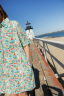 The Sconset Shirt Dress in Nantucket Print