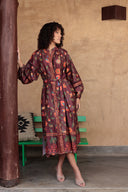 Lyla Print Dress in Cherry Lacquer