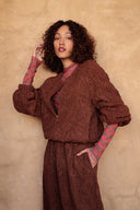 Emelia Embroidered Jacket in Chocolate Sauce