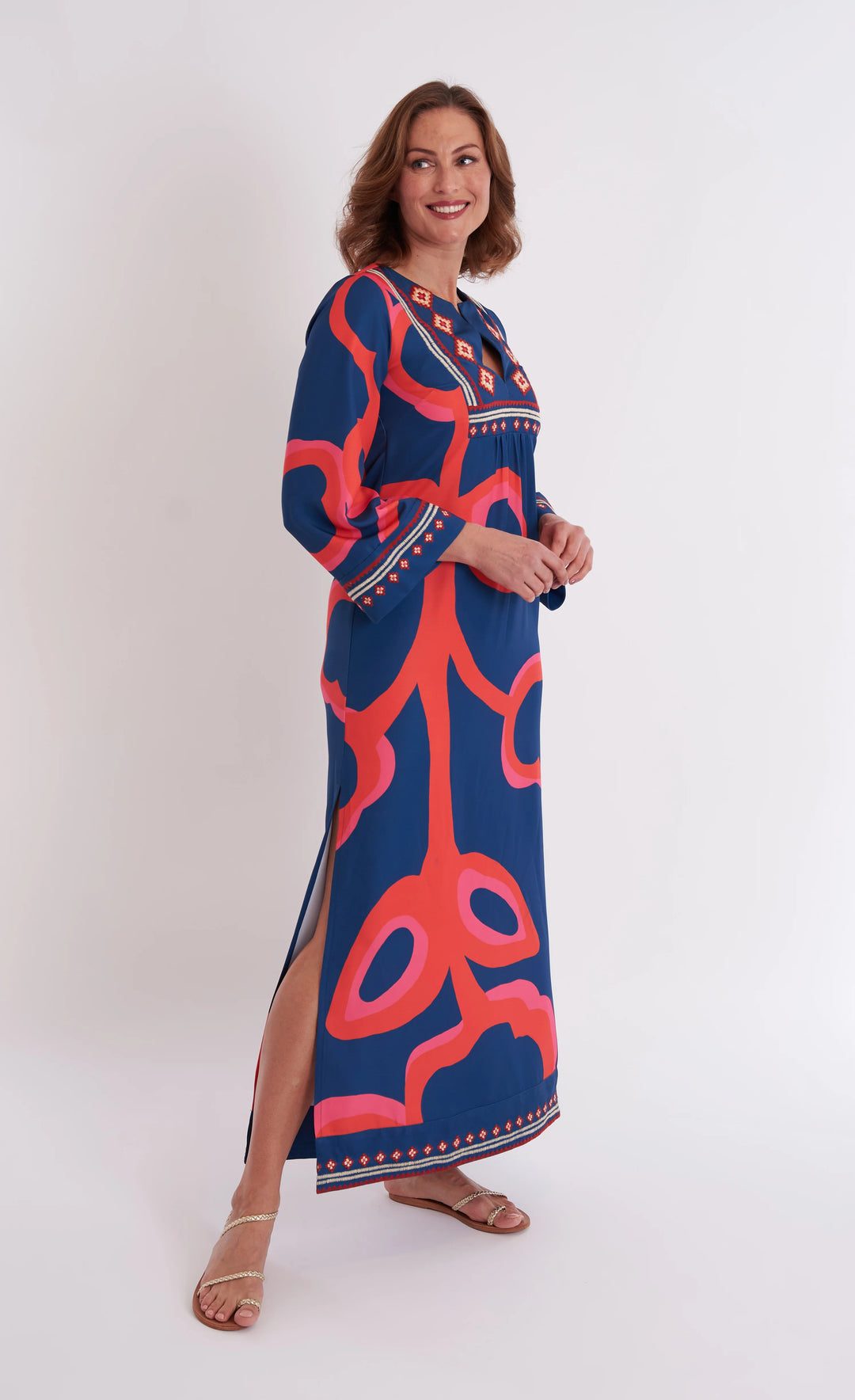 Crispell Caftan in Ocean Fire