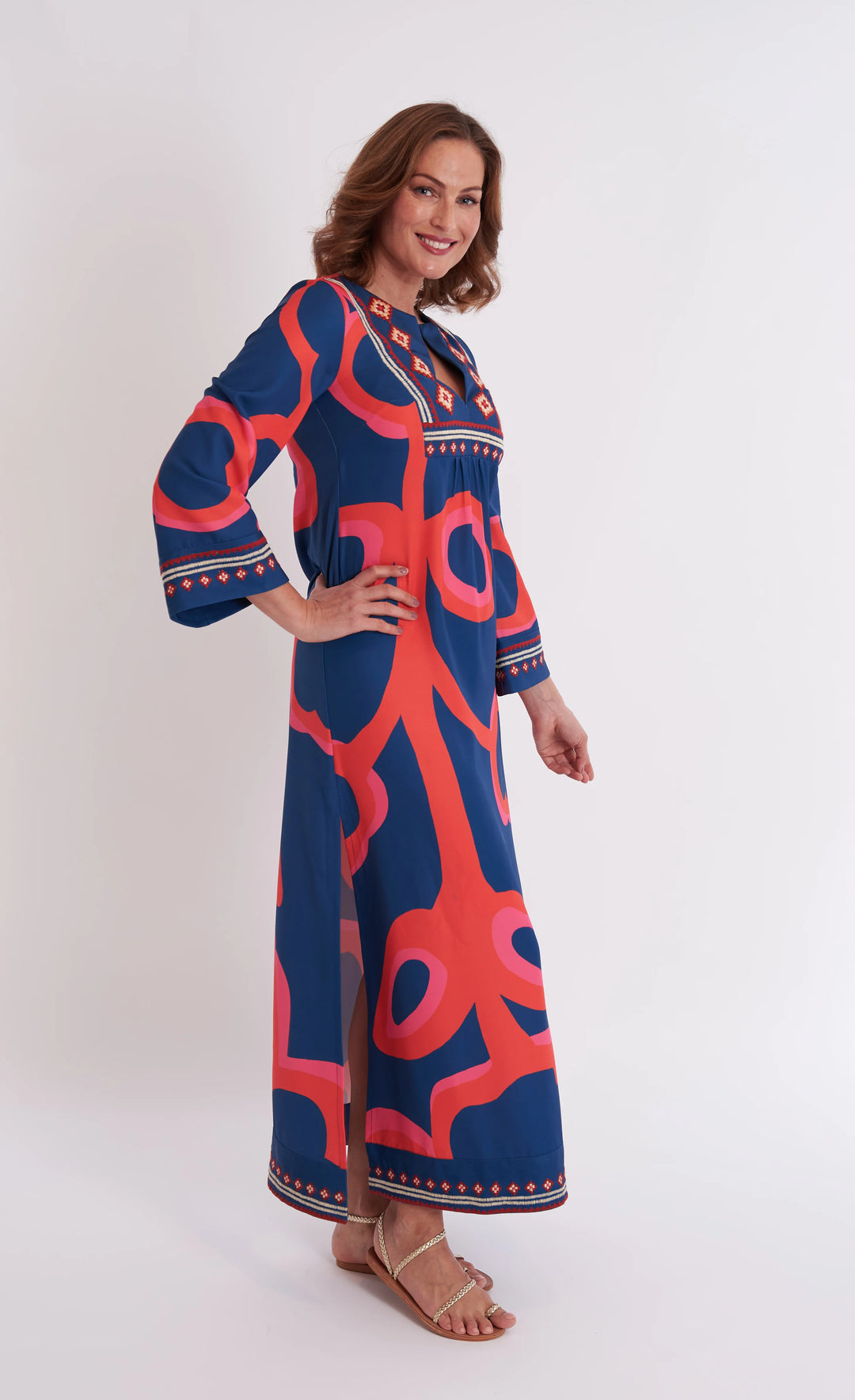 Crispell Caftan in Ocean Fire