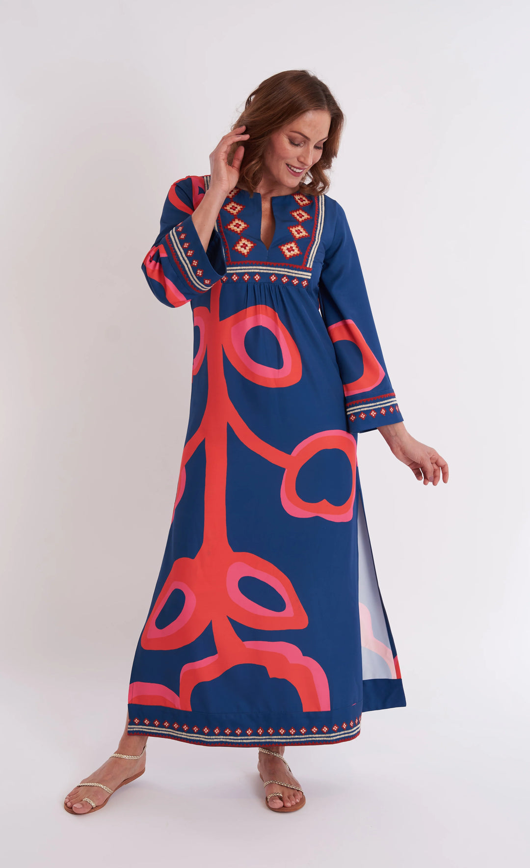 Crispell Caftan in Ocean Fire