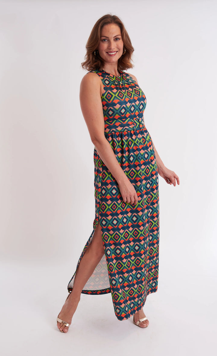 Nina Dress in Diamonte Juniper