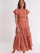 Doon Dress in Terracotta Stripe