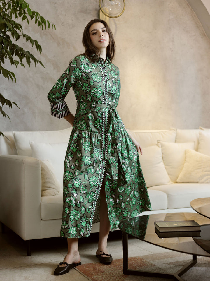 Agatha Dress in Wild Green