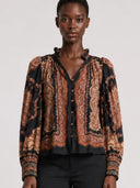 Isolde Top in Onyx Black with Rust