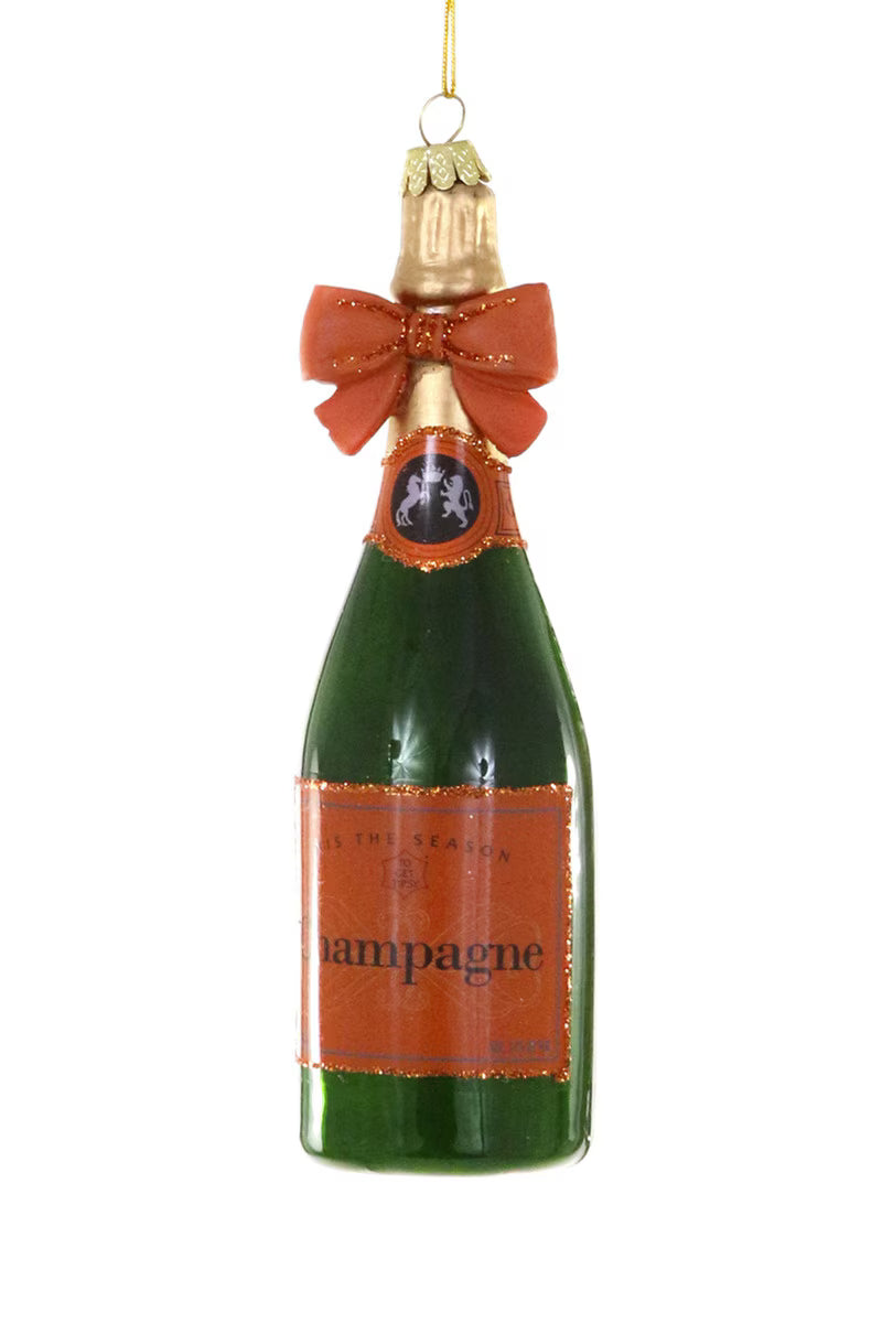 Champagne with Bow Ornament