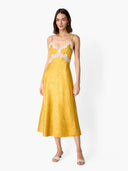 Rowena Jacquard Midi Dress in Medal