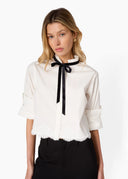 Taylor Cotton Poplin Shirt in White