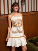 June Dress in Ivory Stitch