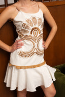 June Dress in Ivory Stitch