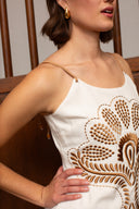 June Dress in Ivory Stitch