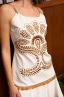 June Dress in Ivory Stitch