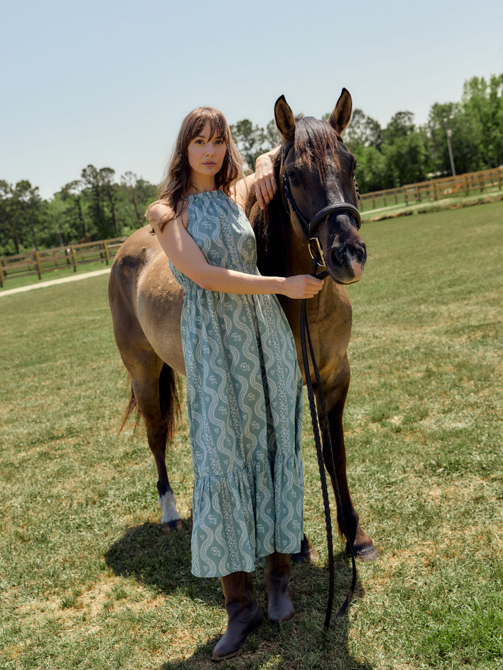 The Jenna Dress | Sage Virginia Stripe