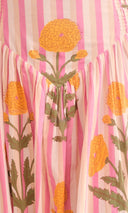 Kearney Dress in XL Floral Stripe Block Print