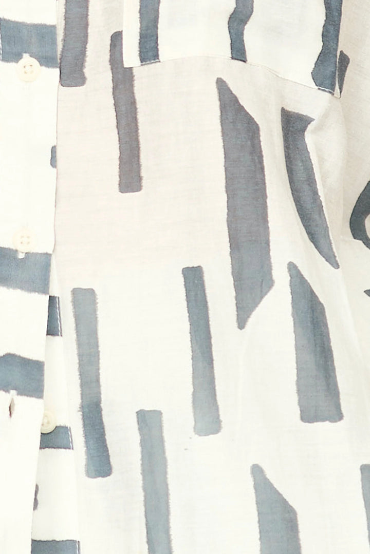Kyoto House Dress in White Rainfall