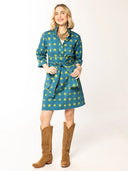 Arden Dress in Dotted Grasscloth