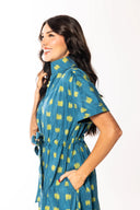 Bria Dress in Dotted Grasscloth