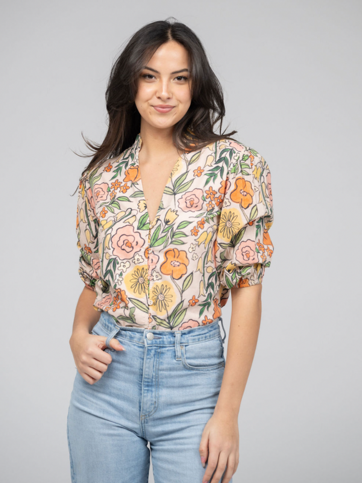 SAMPLE | The Lily Top | Beige Fall Garden | Small