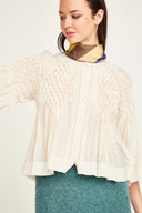 Ynez Hand Smocked Blouse in Cream