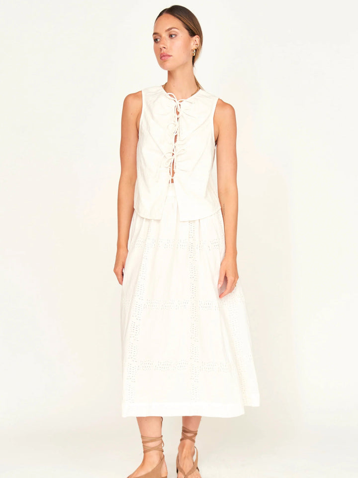 Verona Skirt in White Marine Eyelet