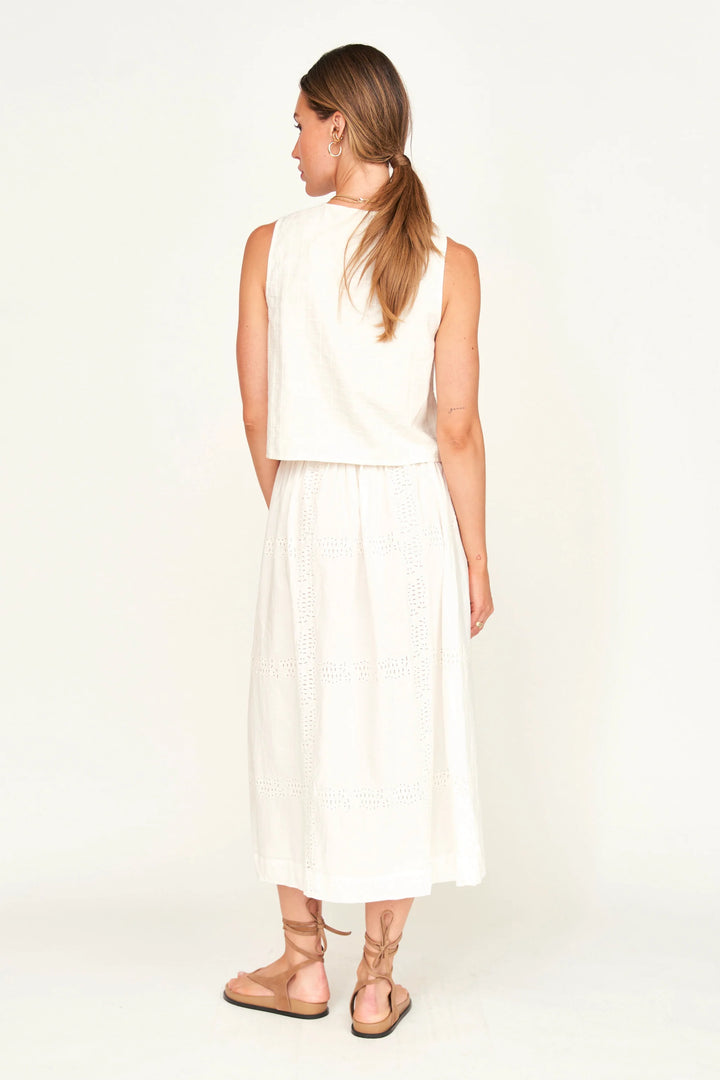 Verona Skirt in White Marine Eyelet