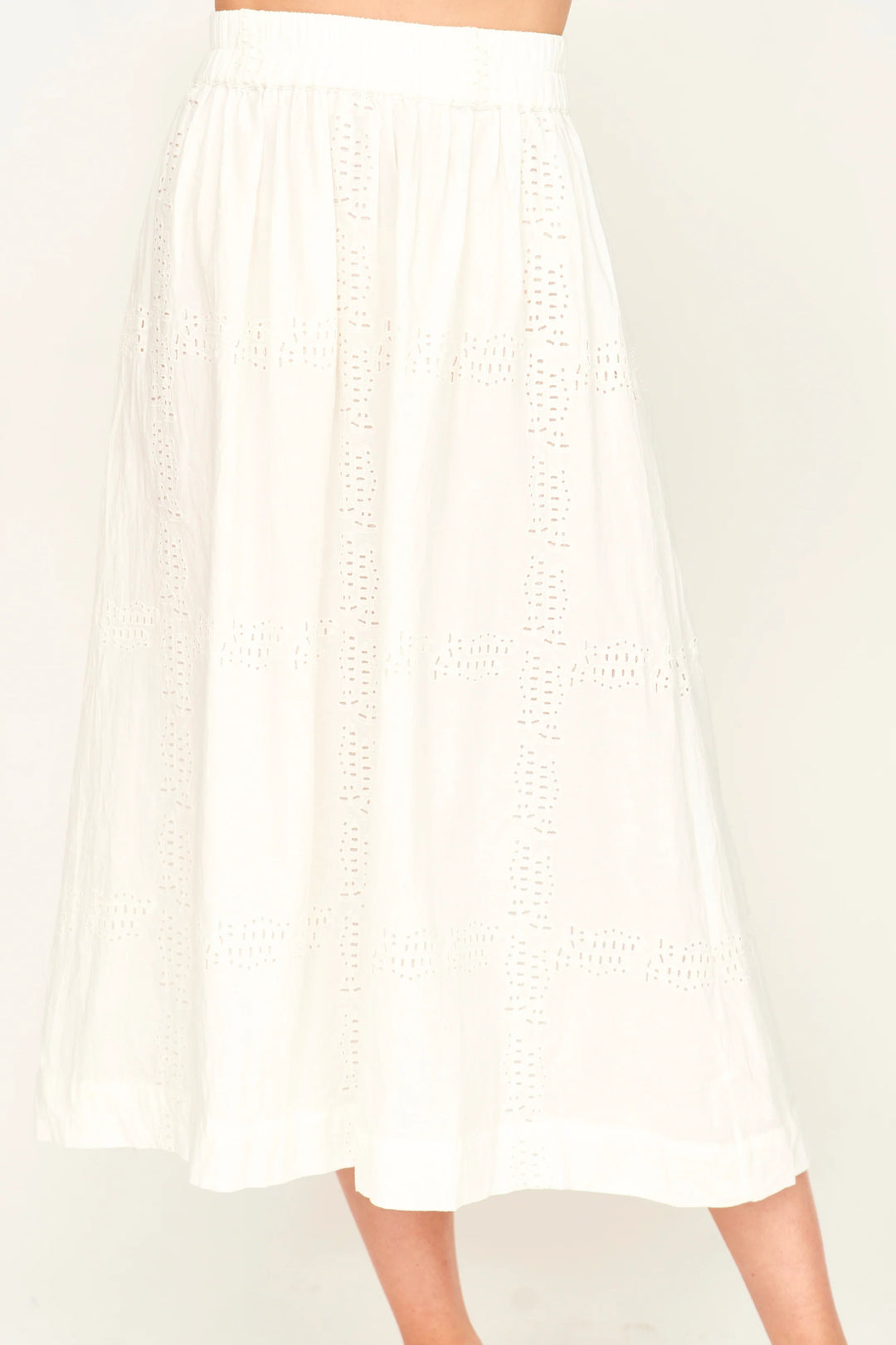Verona Skirt in White Marine Eyelet
