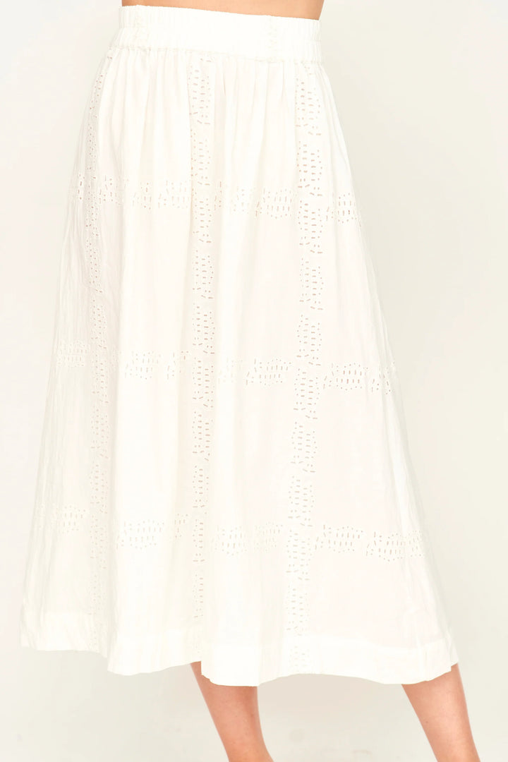 Verona Skirt in White Marine Eyelet