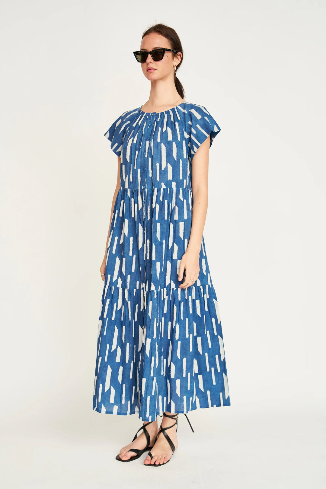 Vienna Dress in Indigo Rainfall